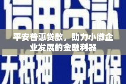 兰溪平安普惠贷款，助力小微企业发展的金融利器